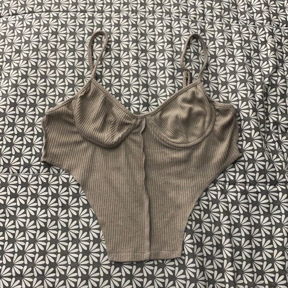 beige crop top with adjustable straps